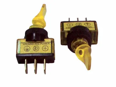 STIKALO 0-1 12V/20A oranžne barve z lučko, 3- pin