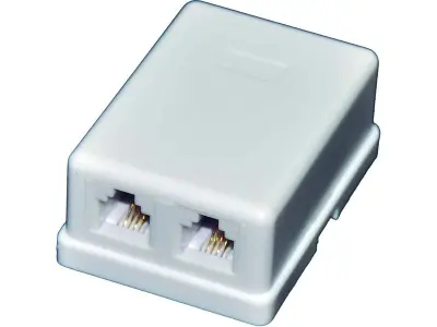 Vtičnica nadometna telefonska 2 x 6P4C