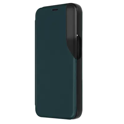 Clear View iPhone 15 Pro Max Case, Window Flip - temno zelena