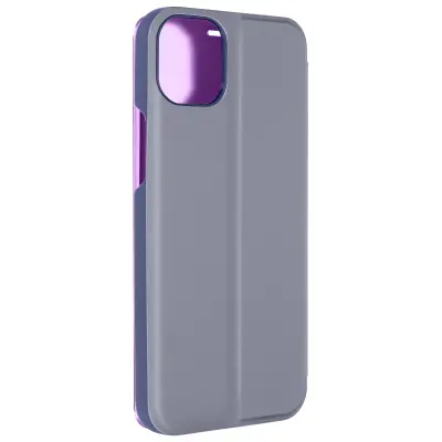 Ovitek Clear View za iPhone 15, serija zrcalnih pokrovov - sivkasto vijolicna