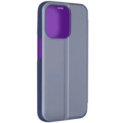 Ovitek Clear View za iPhone 15 Pro Max, serija zrcalnih pokrovov - sivkasto vijolicna