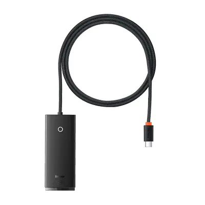 Baseus Lite Series Hub 4v1 USB-C do 4x USB 3.0 + USB-C, 1m (črna)