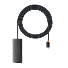 Hub 4v1 Baseus Lite Series USB-C do 4x USB 3.0 + USB-C, 2m (črn)