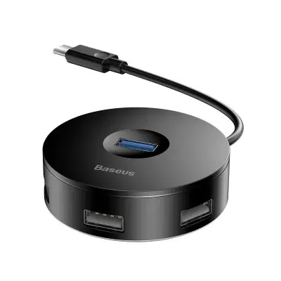Baseus Hub 4v1 USB-C v USB 3.0 + 3x USB 2.0 15 cm (črn)