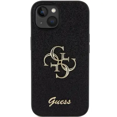 Guess zaščitni ovitek Glitter Script Big 4G Black, Iphone 15
