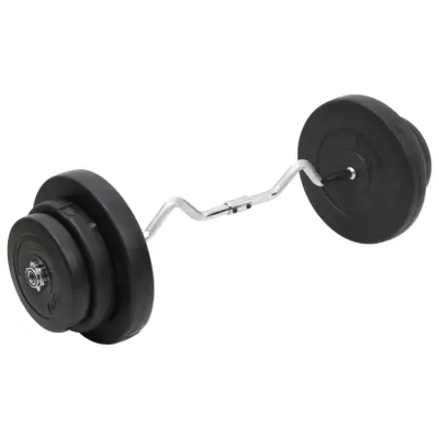 vidaXL Zavita palica z utežmi 60 kg