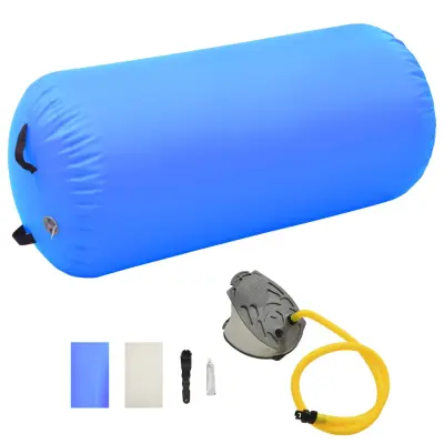 vidaXL Napihljiv gimnastični valj s tlačilko 120x75 cm PVC moder