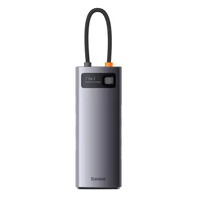 Hub 7v1 Baseus Metal Gleam Series, USB-C do 3x USB 3.0 + HDMI + USB-C PD + VGA + Ethernet RJ45