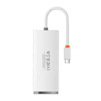 Baseus Lite Series Hub 4v1 USB-C do 4x USB 3.0 + USB-C, 25 cm (bel)