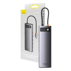 Hub USB-C 12v1 Baseus Metal Gleam Series Grey