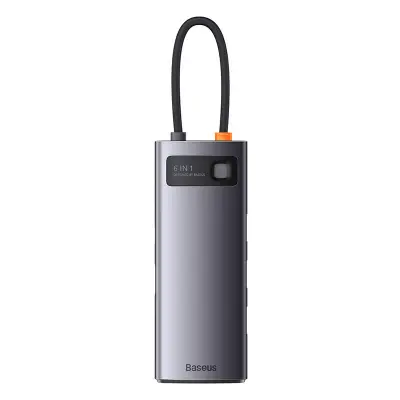 Hub 6v1 Baseus Metal Gleam Series, USB-C do 3x USB 3.0 + HDMI + USB-C PD + VGA