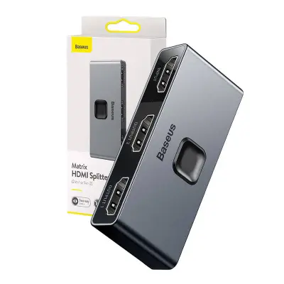 Baseus Matrix Dvosmerni delilnik / razdelilnik HDMI, 2x1 / 1x2, 4K