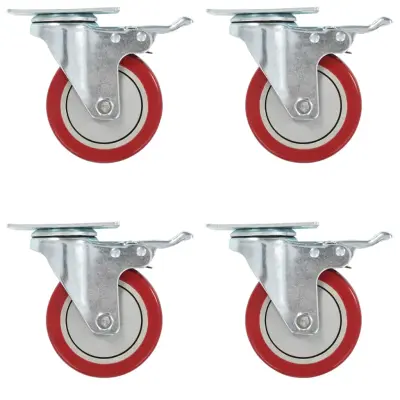vidaXL Gibljiva kolesa z dvojnimi zavorami 4 kosi 100 mm