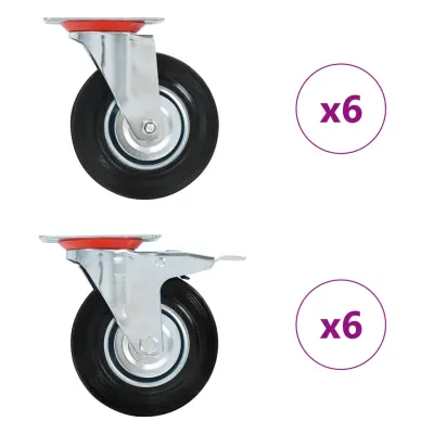 vidaXL Gibljiva kolesa 12 kosov 125 mm