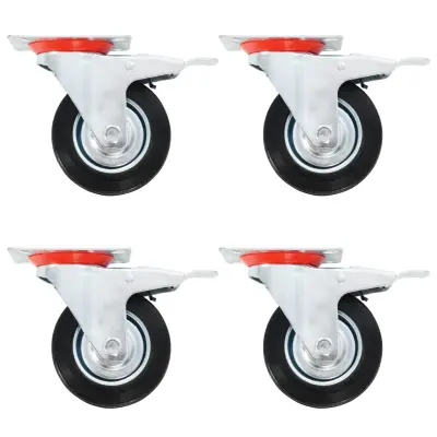 vidaXL Gibljiva kolesa z dvojnimi zavorami 4 kosi 100 mm