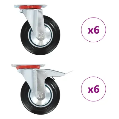 vidaXL Gibljiva kolesa 12 kosov 160 mm