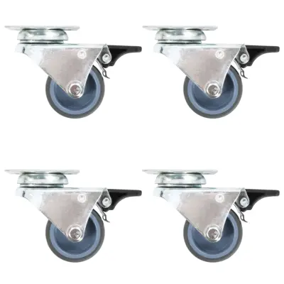 vidaXL Dvojna gibljiva kolesa z dvojnimi zavorami 4 kosi 50 mm
