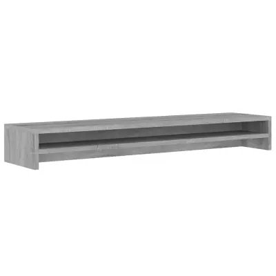 vidaXL Stojalo za zaslon sivo sonoma 100x24x13 cm konstruiran les