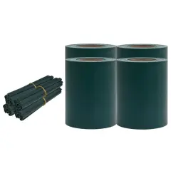 vidaXL Vrtna platna 4 kosi PVC 35x0,19 m mat zelena