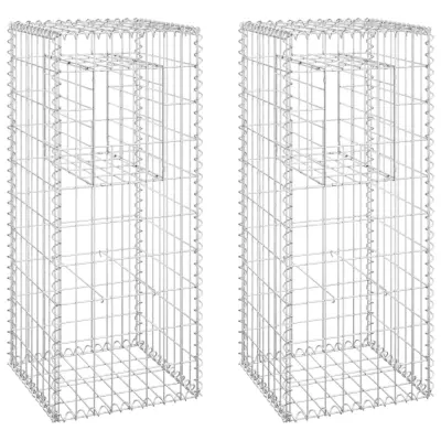 vidaXL Gabionska košara steber 2 kosa 40x40x100 cm železo