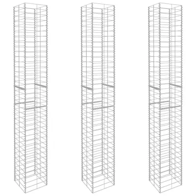 vidaXL Gabionske košare 3 kosi pocinkano jeklo 25x25x197 cm