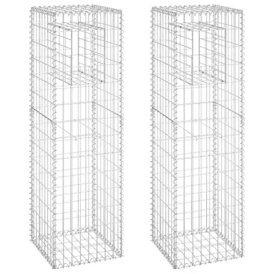 vidaXL Gabionska košara steber 2 kosa 40x40x140 cm železo