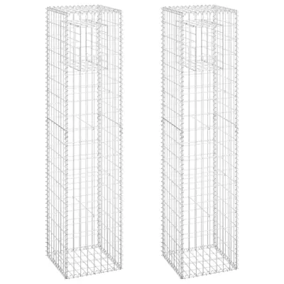 vidaXL Gabionska košara steber 2 kosa 40x40x180 cm železo