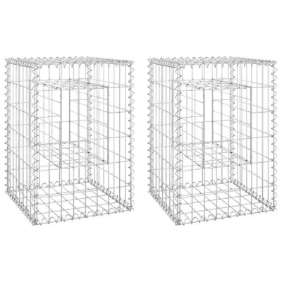 vidaXL Gabionska košara steber 2 kosa 40x40x60 cm železo