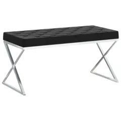 vidaXL Klop 97 cm črn žamet in nerjaveče jeklo