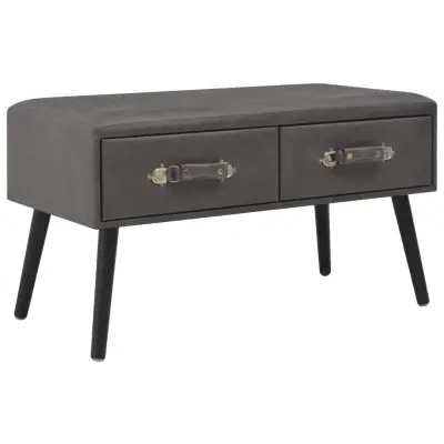 vidaXL Klop s predali 80 cm sivo umetno usnje