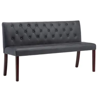 vidaXL Klop 148,5 cm sivo umetno semiš usnje