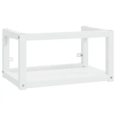 vidaXL Stenski kopalniški regal bel 59x38x31 cm železo
