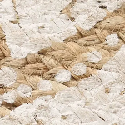 vidaXL Preproga iz pletene jute potiskana 210 cm okrogla