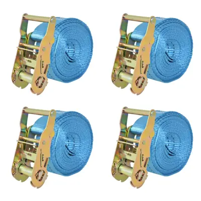 vidaXL Tovorni vezni trak 4 kosi 2 toni 6mx38mm modre barve