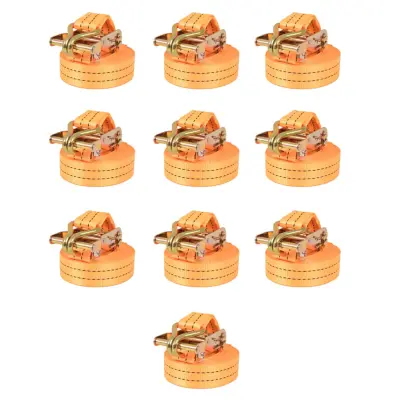 vidaXL Tovorni vezni trak 10 kosov 1 tona 6mx38mm oranžne barve