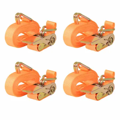 vidaXL Tovorni vezni trak 4 kosi 0,4 tone 6mx25mm oranžne barve