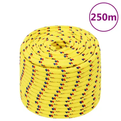 vidaXL Vrv za čoln rumena 14 mm 250 m polipropilen