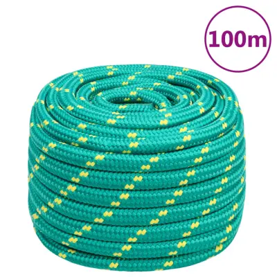 vidaXL Vrv za čoln zelena 20 mm 100 m polipropilen