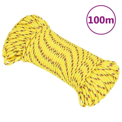 vidaXL Vrv za čoln rumena 3 mm 100 m polipropilen