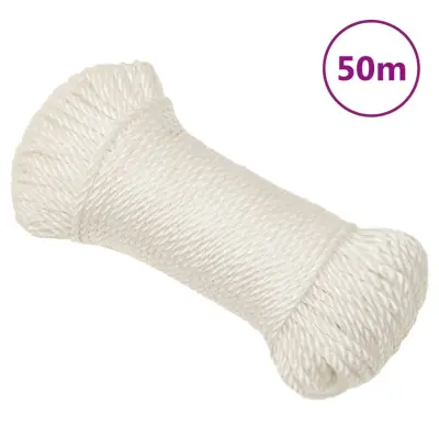 vidaXL Delovna vrv bela 8 mm 50 m polipropilen