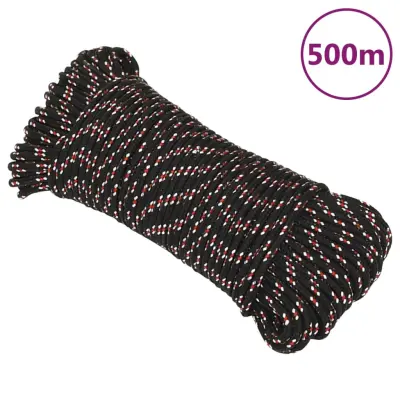 vidaXL Vrv za čoln črna 4 mm 500 m polipropilen