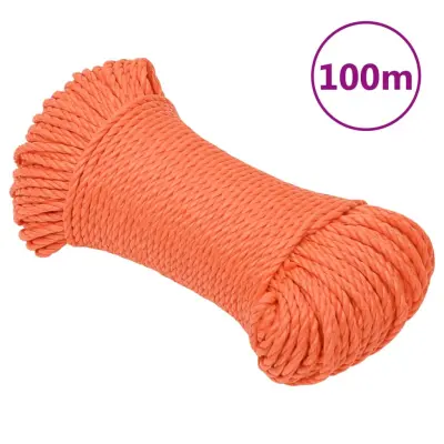 vidaXL Delovna vrv oranžna 8 mm 100 m polipropilen