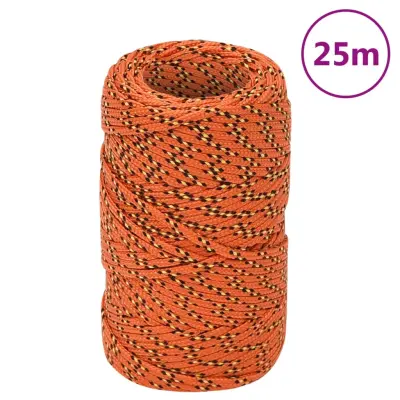 vidaXL Vrv za čoln oranžna 2 mm 25 m polipropilen