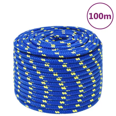 vidaXL Vrv za čoln moder 14 mm 100 m polipropilen