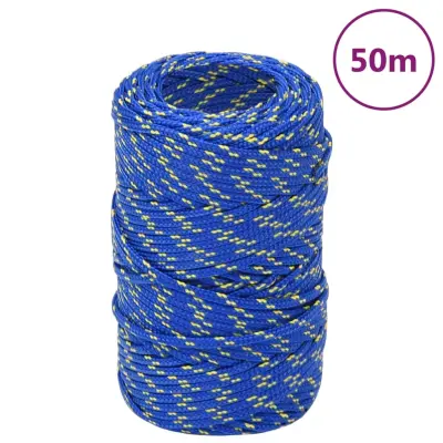 vidaXL Vrv za čoln moder 2 mm 50 m polipropilen