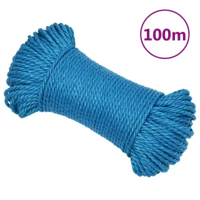 vidaXL Delovna vrv moder 8 mm 100 m polipropilen