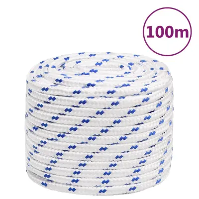 vidaXL Vrv za čoln bela 18 mm 100 m polipropilen