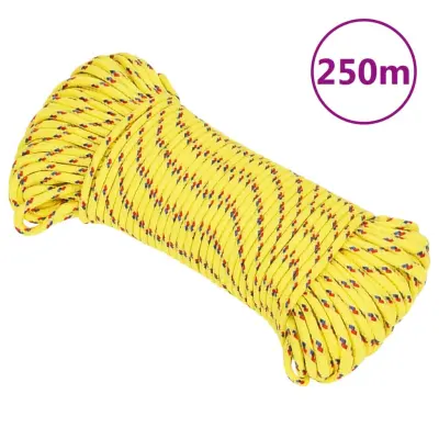 vidaXL Vrv za čoln rumena 4 mm 250 m polipropilen