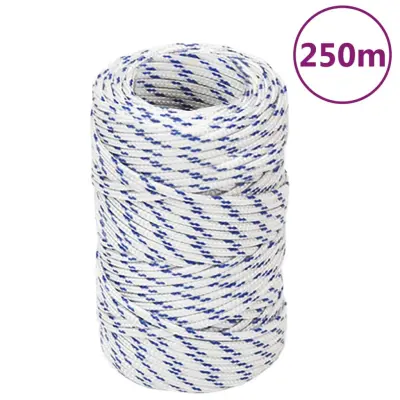 vidaXL Vrv za čoln bela 2 mm 250 m polipropilen