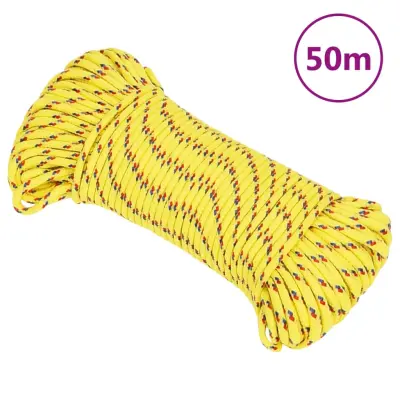 vidaXL Vrv za čoln rumena 3 mm 50 m polipropilen
